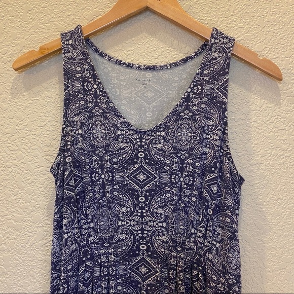 Garnet hill casual blue and white dress sleeveless xs - Picture 4 of 4